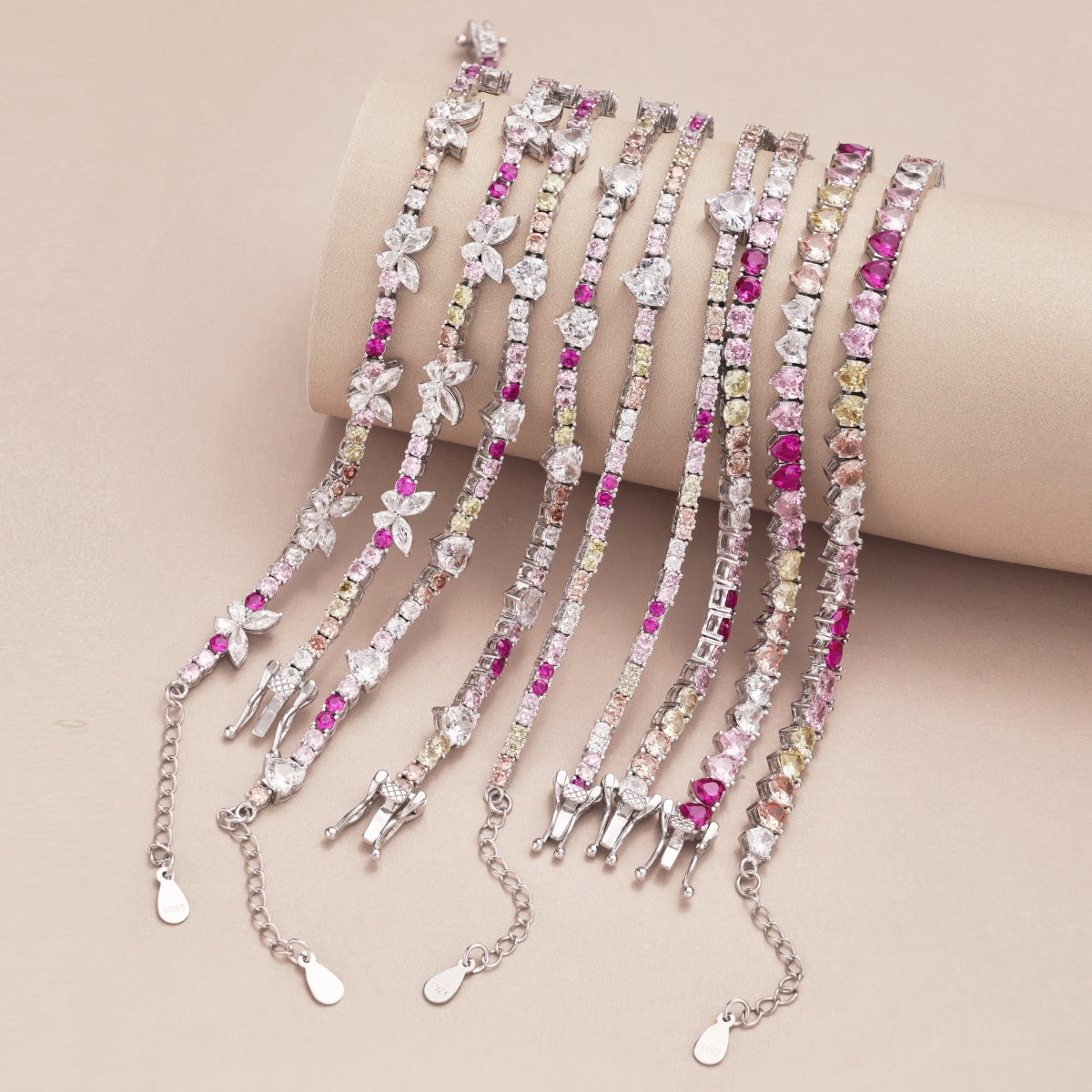 [Lumi Jewellery]Sparkling Colorful Full Heart Tennis Necklace
