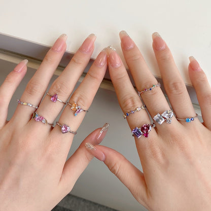 [Lumi Jewellery]Unique Trapezoid Cut Daily Ring