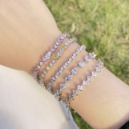 [Lumi Jewellery]0.5 Carat Ornate Princess Cut Daily Bracelet