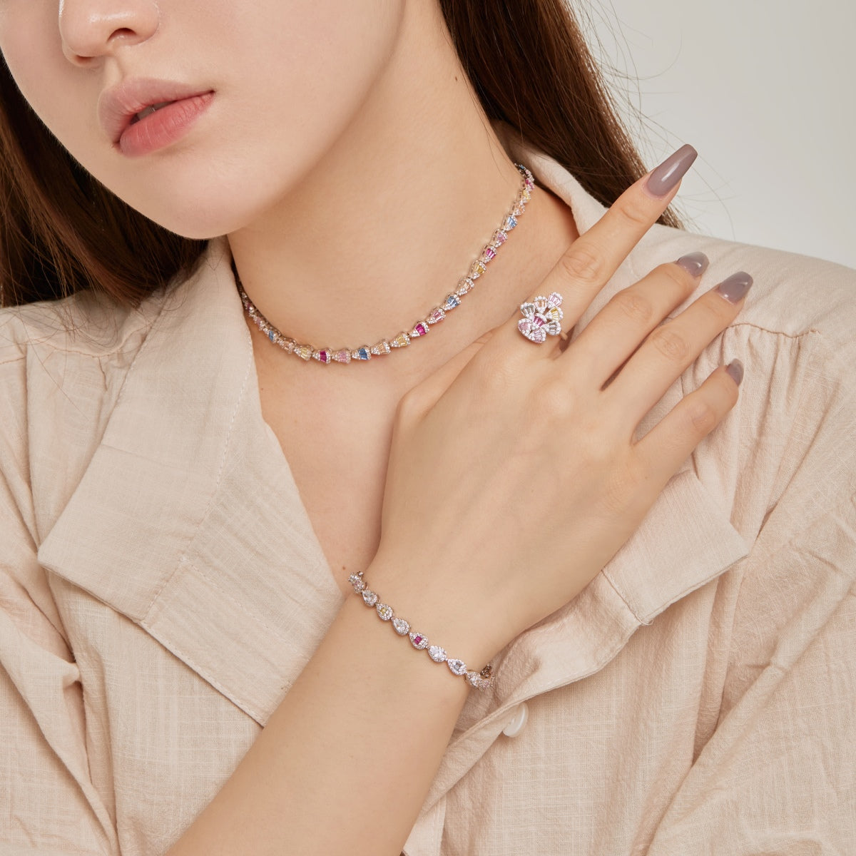 [Lumi Jewellery]Radiant Colorful Rainbow Necklace