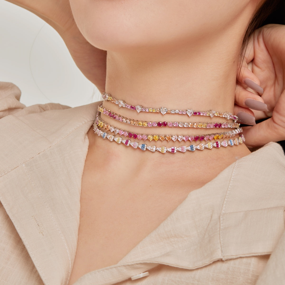 [Lumi Jewellery]Delicate Colorful Tennis Necklace