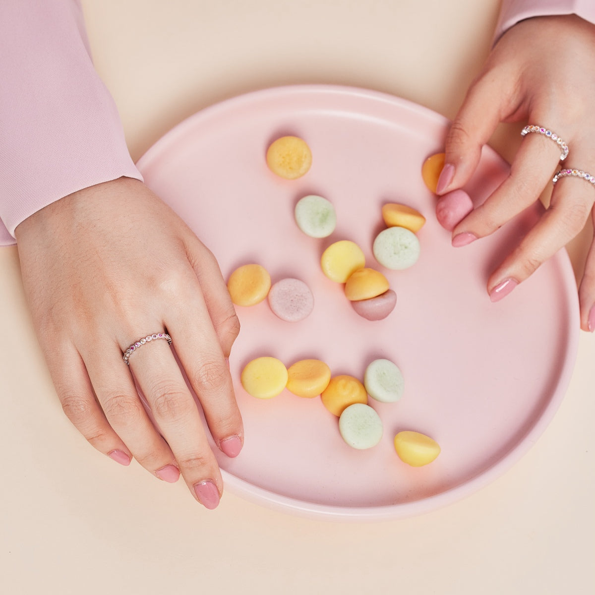 [Lumi Jewellery]Radiant Sparkling Round Cut Daily Ring