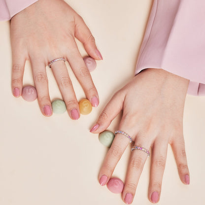 [Lumi Jewellery]Radiant Sparkling Round Cut Daily Ring