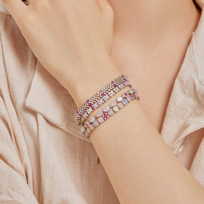 [Lumi Jewellery]Delicate Colorful Emerald Cut Daily Bracelet