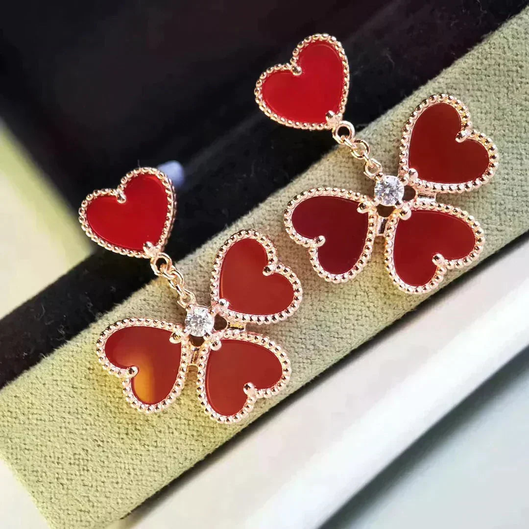 [OAKJURI Jewelry]SWEET CLOVER CARNELIAN EARRINGS