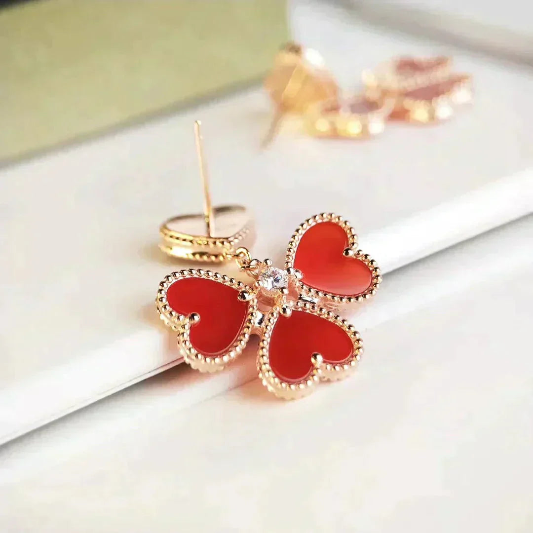 [OAKJURI Jewelry]SWEET CLOVER CARNELIAN EARRINGS