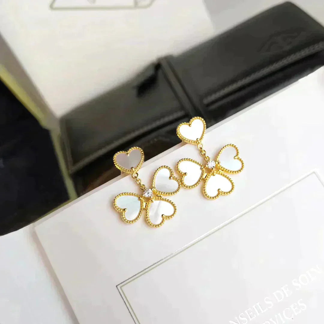 [OAKJURI Jewelry]CLOVER SWEET WHITE MOP EARRINGS