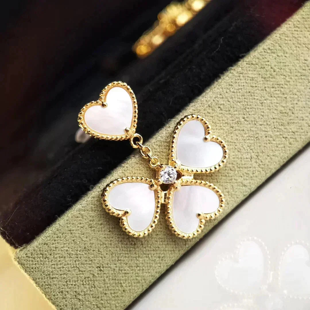 [OAKJURI Jewelry]CLOVER SWEET WHITE MOP EARRINGS