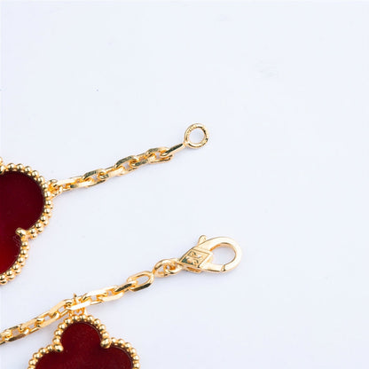 [OAKJURI Jewelry]CLOVER BRACELET 5 MOTIFS CARNELIAN TIGER EYE