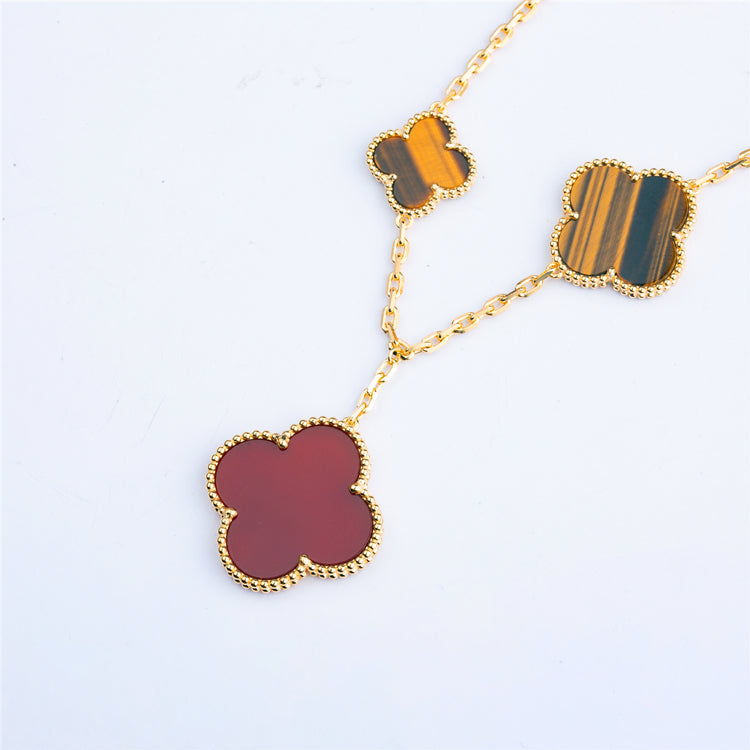 [OAKJURI Jewelry]CLOVER BRACELET 5 MOTIFS CARNELIAN TIGER EYE