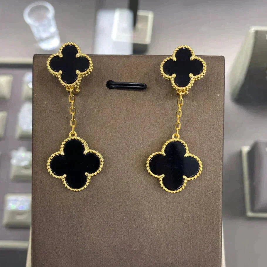 [OAKJURI Jewelry]CLOVER 2 MOTIFS  EARRINGS (MULTIPLE CHOICESC