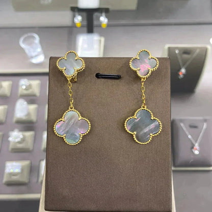 [OAKJURI Jewelry]CLOVER 2 MOTIFS  EARRINGS (MULTIPLE CHOICESC