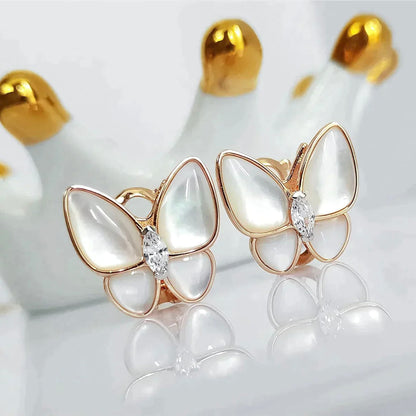 [OAKJURI Jewelry]BUTTERFLY MOP DIAMOND EARRINGS