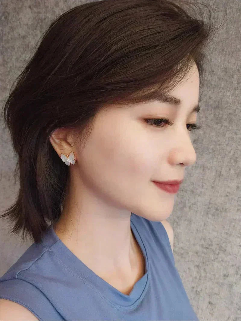 [OAKJURI Jewelry]BUTTERFLY MOP DIAMOND EARRINGS