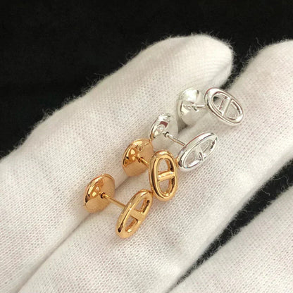 [OAKJURI Jewelry]CHAINE SMALL EARRINGS GOLD AND SILVER