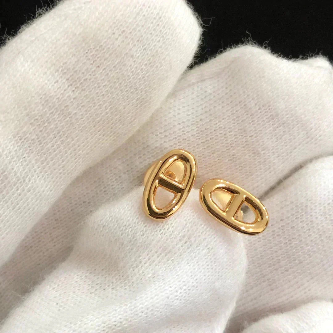 [OAKJURI Jewelry]CHAINE SMALL EARRINGS GOLD AND SILVER