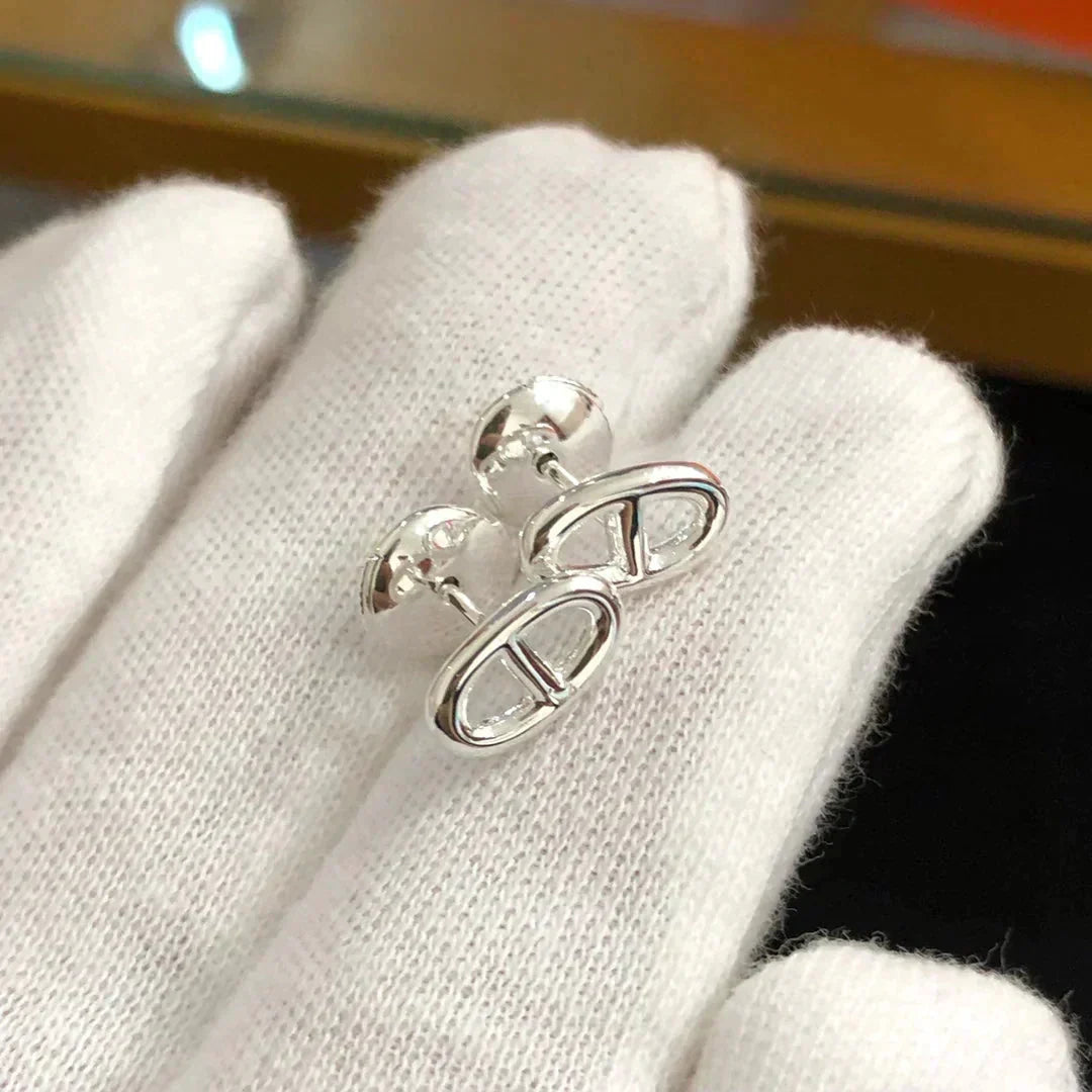[OAKJURI Jewelry]CHAINE SMALL EARRINGS GOLD AND SILVER