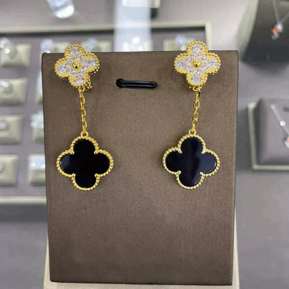 [OAKJURI Jewelry]CLOVER  2 MOTIFS  DIAMOND  EARRINGS (MULTIPLE CHOICESç´