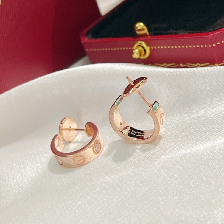[OAKJURI Jewelry] LOVE EARRINGS 5.7MM 2 DIAMONDS