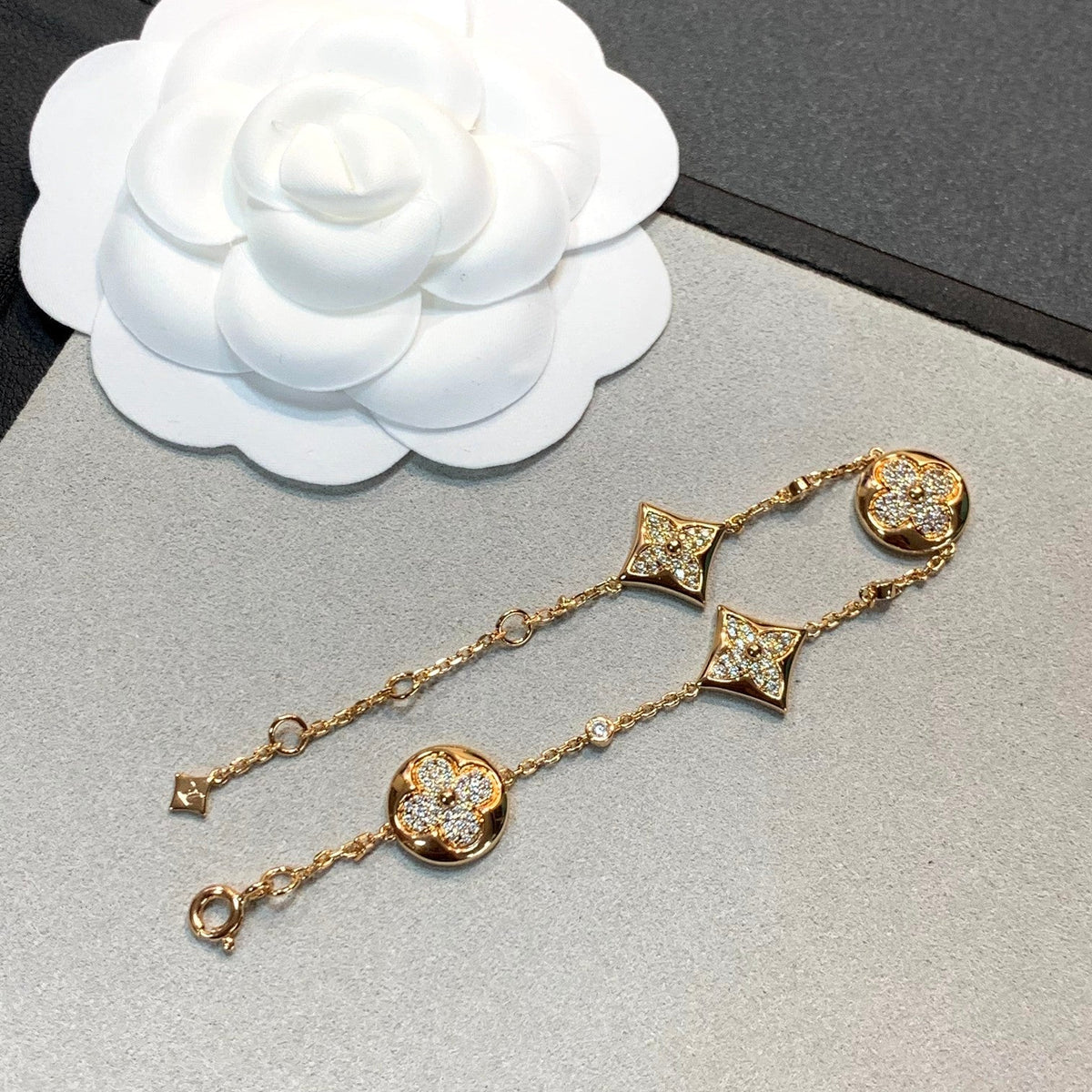 [OAKJURI Jewelry]STAR AND SUN 4 MOTIFS GOLD DIAMONDS BRACELET
