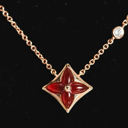 [OAKJURI Jewelry]STAR NECKLACE PINK GOLD 1 DIAMOND