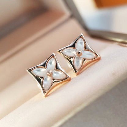 [OAKJURI Jewelry]STAR MOP PINK GOLD EARRINGS