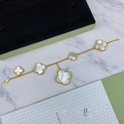 [OAKJURI Jewelry]MAGIC CLOVER MOP GOLD BRACELET 5 MOTIFS