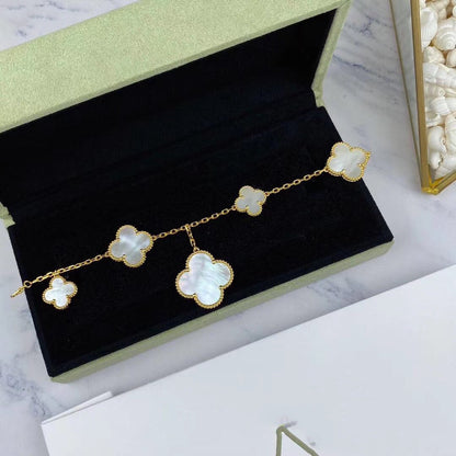 [OAKJURI Jewelry]MAGIC CLOVER MOP GOLD BRACELET 5 MOTIFS