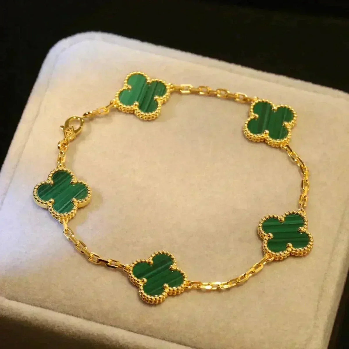 [OAKJURI Jewelry] CLOVER 5 MOTIF MALACHITE BRACELET COLLECTION