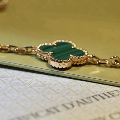 [OAKJURI Jewelry] CLOVER 5 MOTIF MALACHITE BRACELET COLLECTION