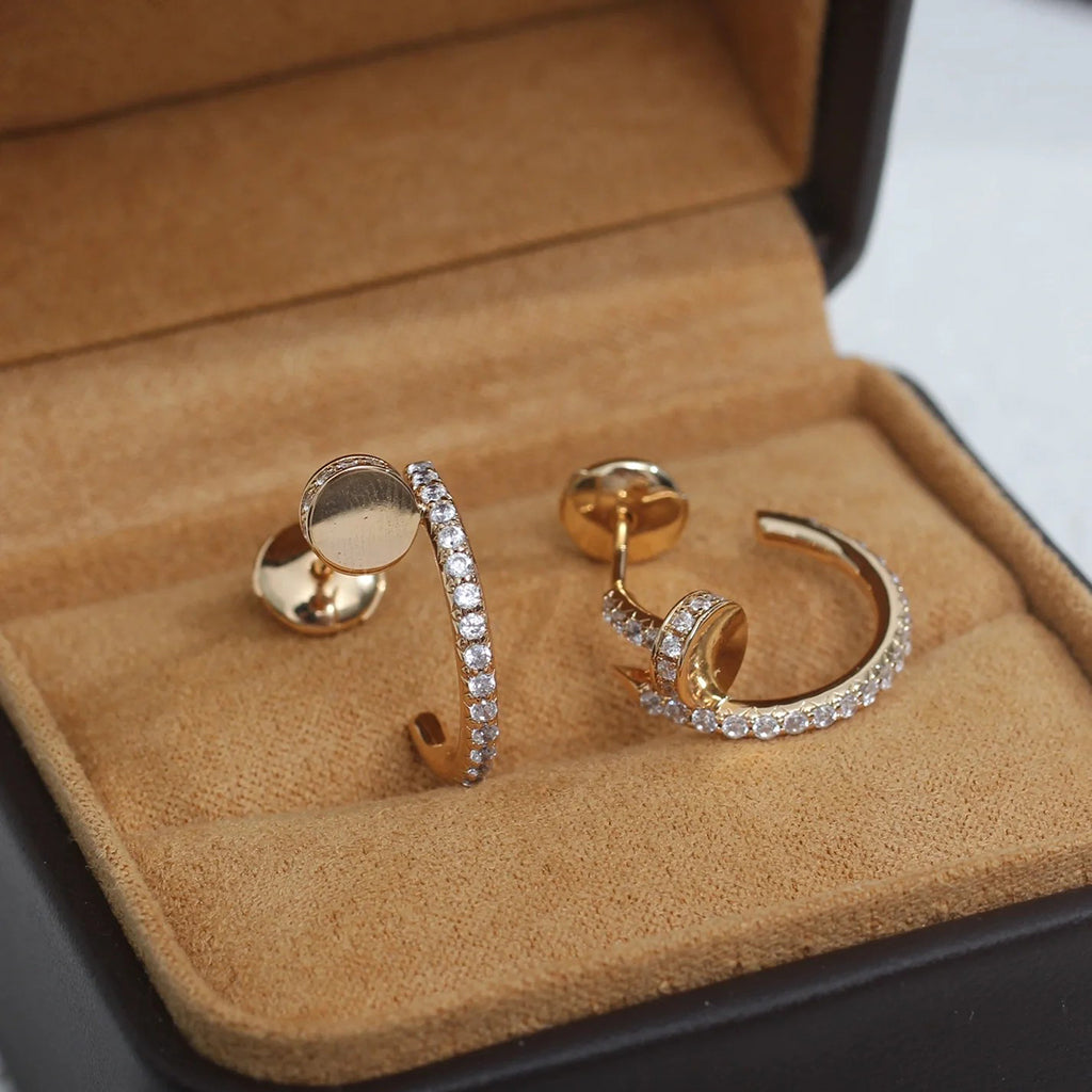 [OAKJURI Jewelry] JUSTE FULL DIAMOND SMALL EARRINGS