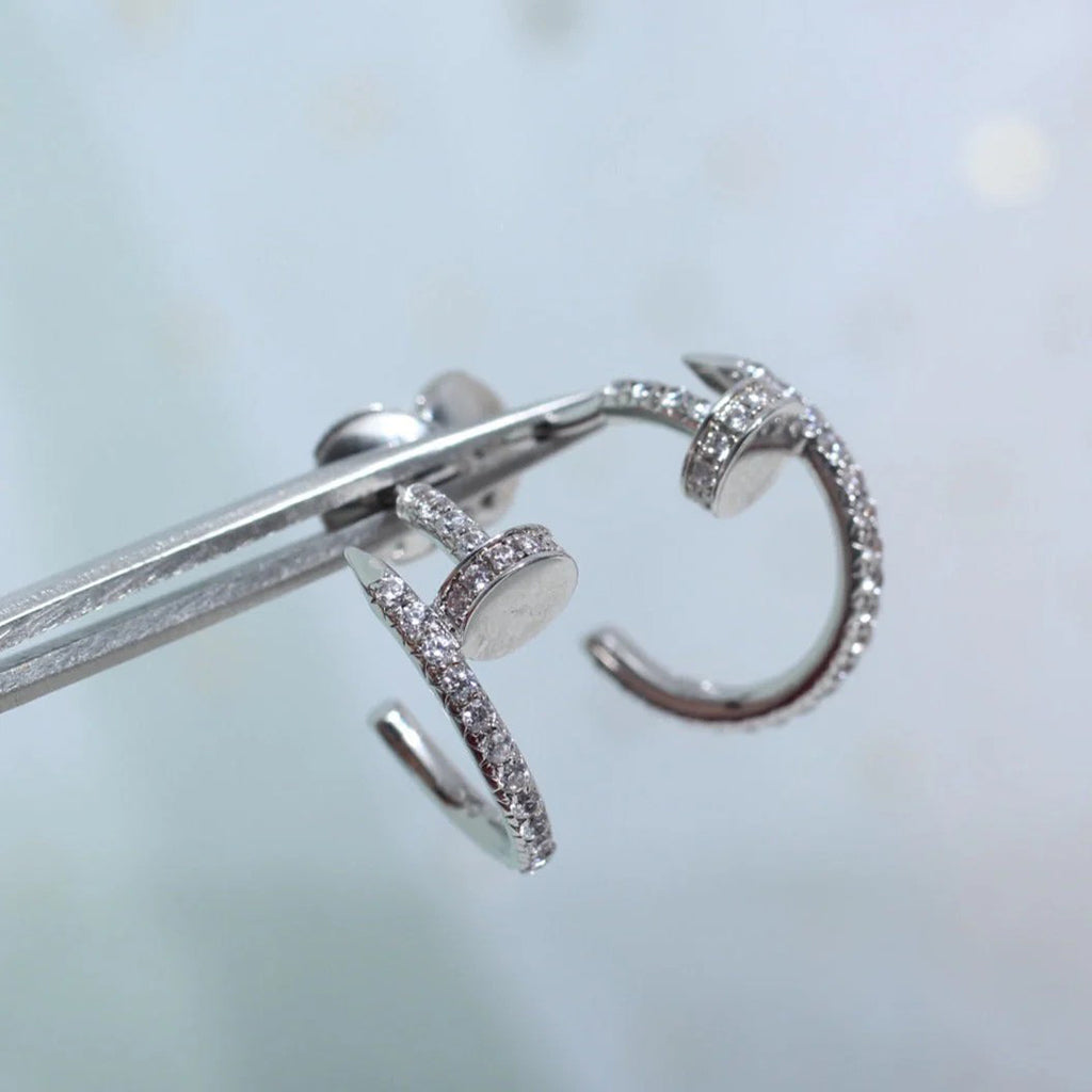 [OAKJURI Jewelry] JUSTE FULL DIAMOND SMALL EARRINGS