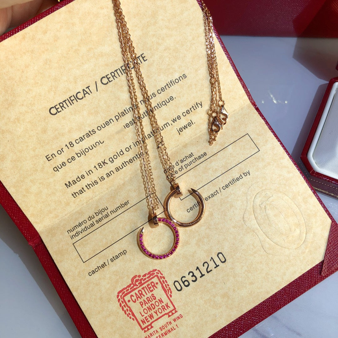 [OAKJURI Jewelry] JUSTE NECKLACE RED FULL DIAMONDS