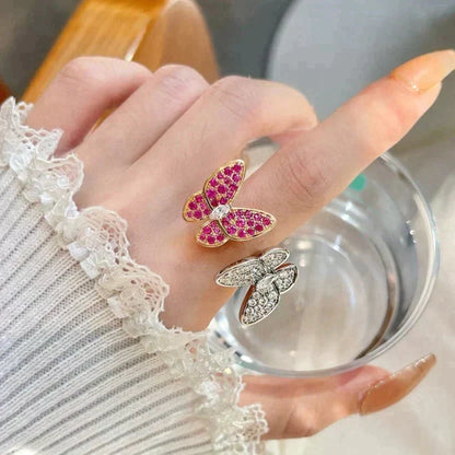 [OAKJURI Jewelry]TWIN BUTTERFLY DIAMOND RING