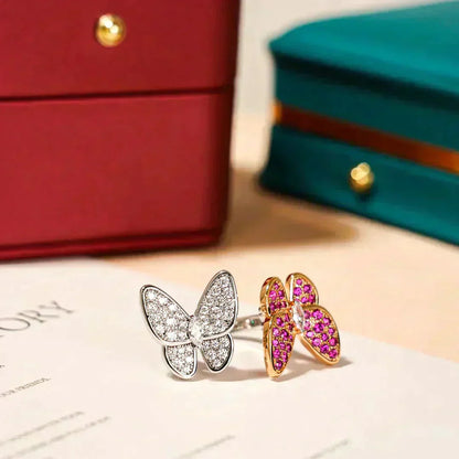 [OAKJURI Jewelry]TWIN BUTTERFLY DIAMOND RING