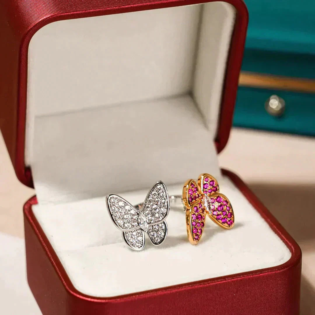 [OAKJURI Jewelry]TWIN BUTTERFLY DIAMOND RING