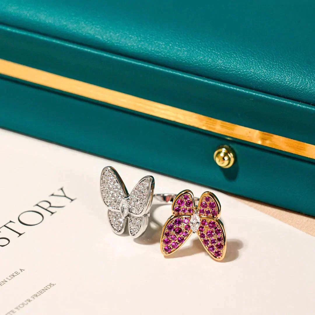 [OAKJURI Jewelry]TWIN BUTTERFLY DIAMOND RING
