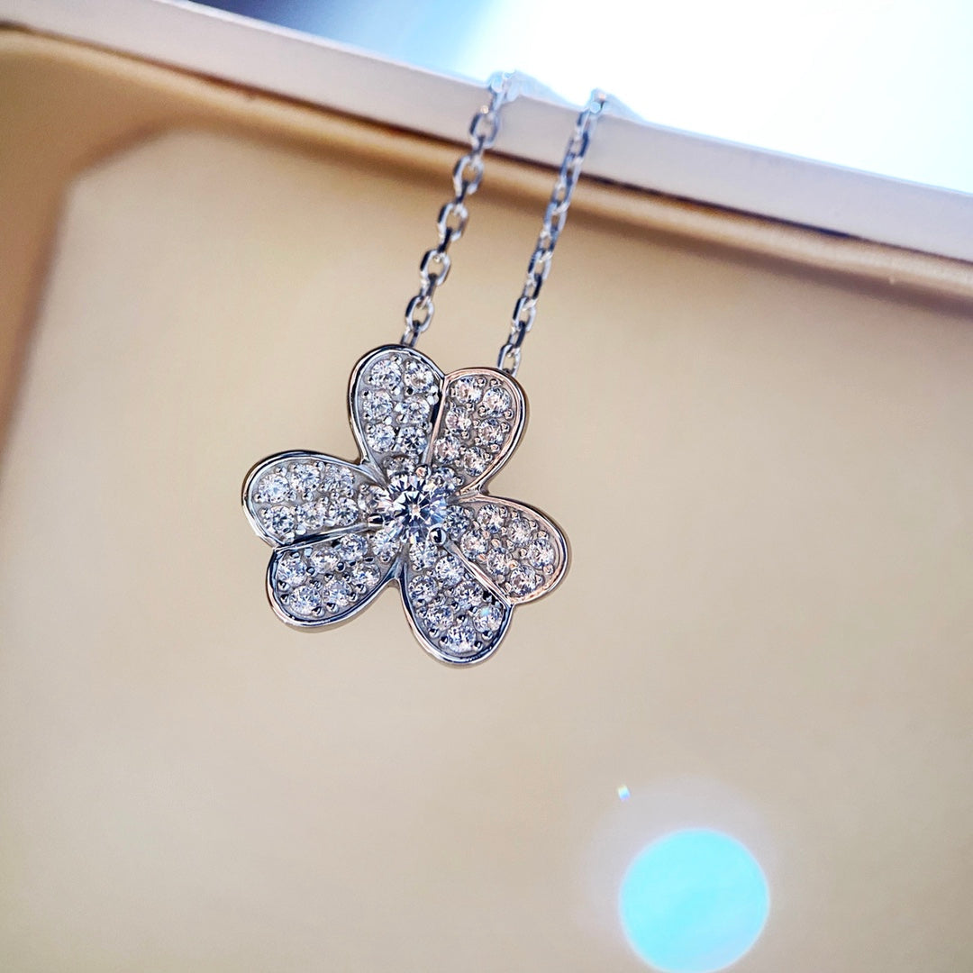 [OAKJURI Jewelry]CLOVER DIAMOND NECKLACE SILVER