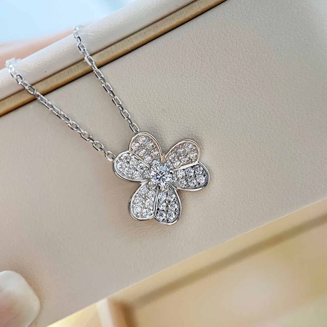 [OAKJURI Jewelry]CLOVER DIAMOND NECKLACE SILVER