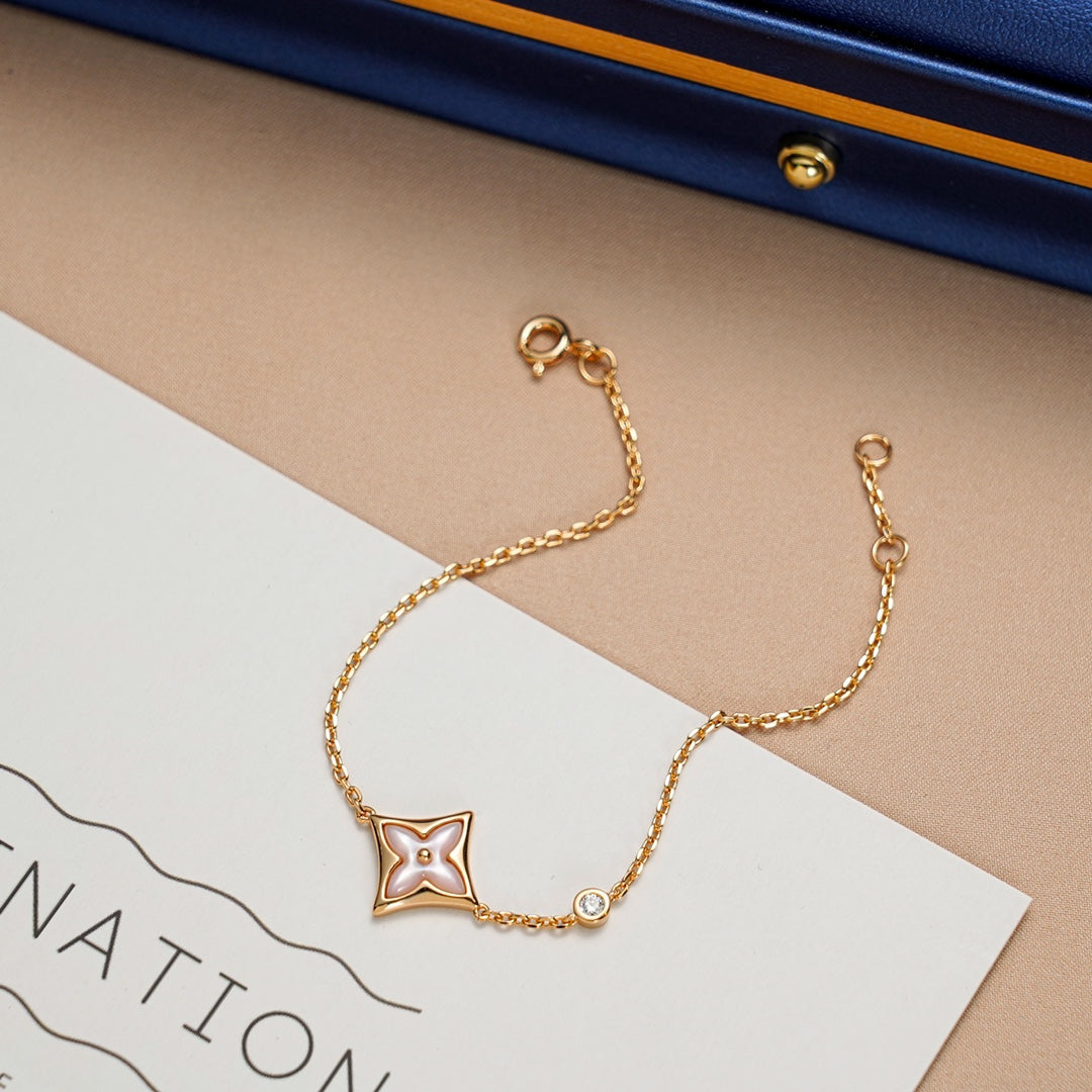 [OAKJURI Jewelry]STAR 1 DIAMOND PINK GOLD BRACELET