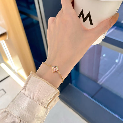 [OAKJURI Jewelry]STAR 1 DIAMOND PINK GOLD BRACELET