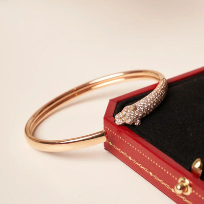 [OAKJURI Jewelry] PANTHERE HALF DIAMOND OPEN BRACELET