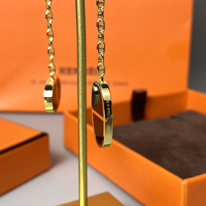 [OAKJURI Jewelry]CHAINE VERSO BLACK CERAMIC EARRINGS