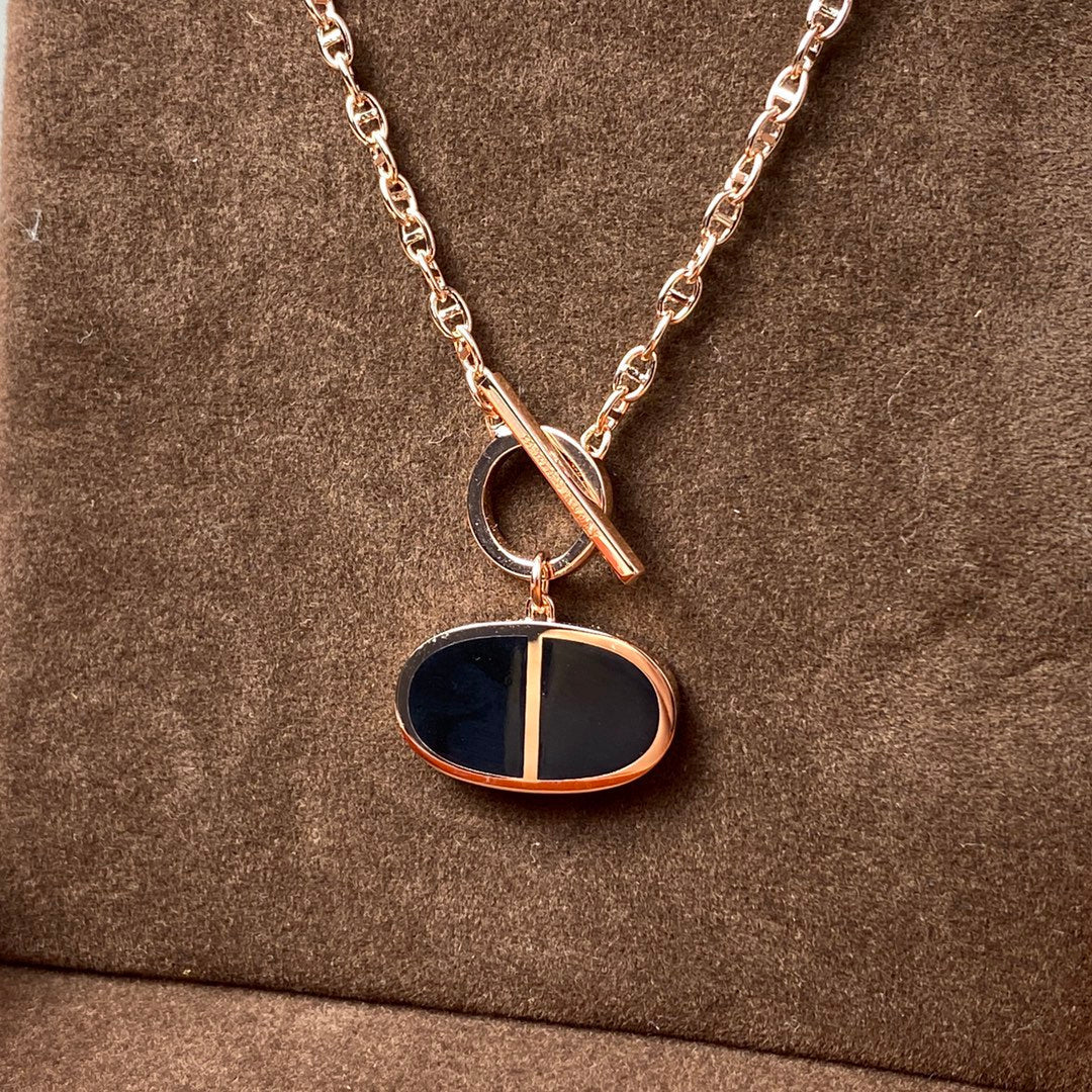 [OAKJURI Jewelry]CHAINE VERSO BLACK CERAMIC NECKLACE