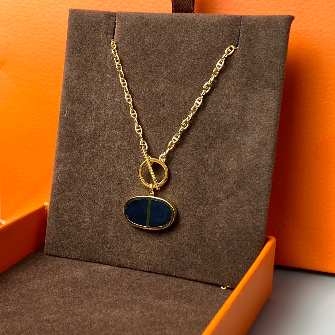 [OAKJURI Jewelry]CHAINE VERSO BLACK CERAMIC NECKLACE