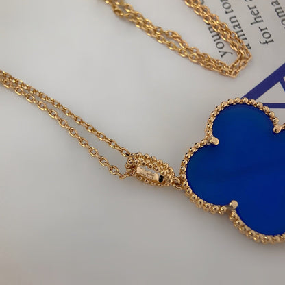 [OAKJURI Jewelry]CLOVER 25MM NECKLACE TURQUOISE ROSE GOLD