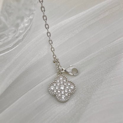 [OAKJURI Jewelry]CLOVER 5 MOTIFS SILVER DIAMONDS NECKLACE