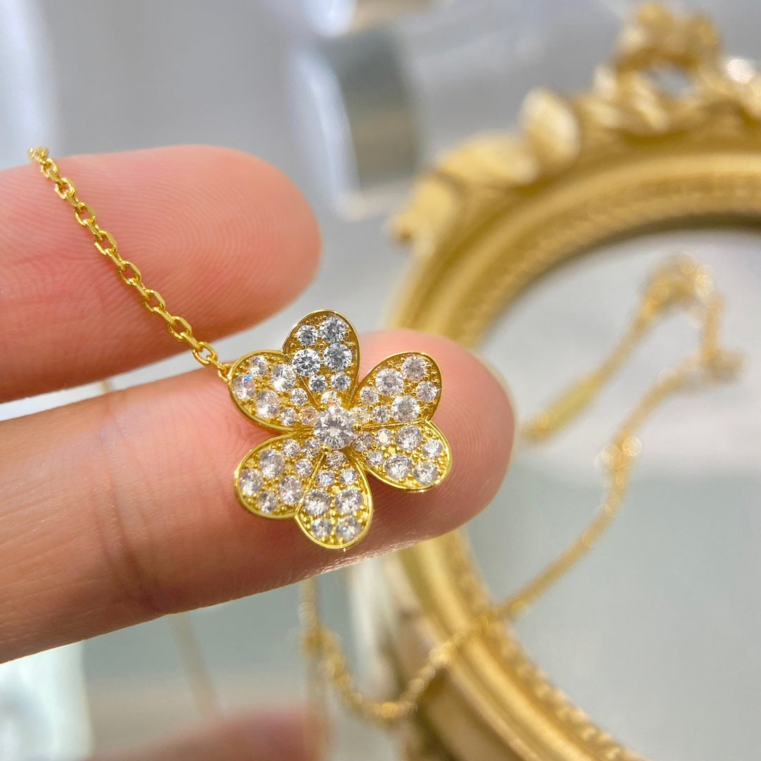 [OAKJURI Jewelry]FLOWER DIAMOND NECKLACE