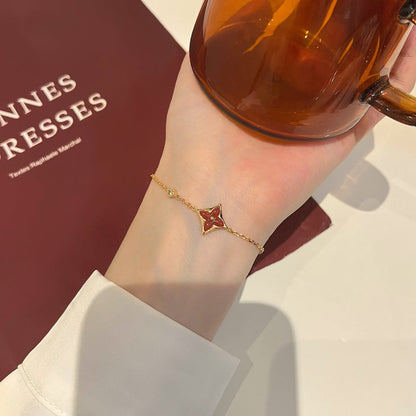 [OAKJURI Jewelry]COLOR STAR CARNELIAN PINK GOLD DIAMOND BRACELET