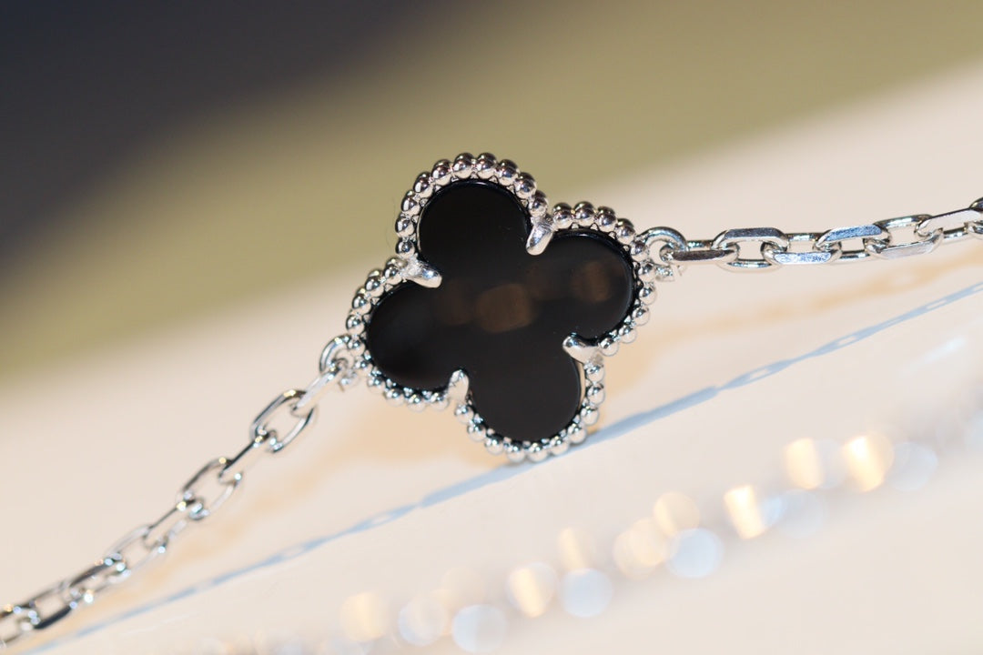 [OAKJURI Jewelry]CLOVER 20 MOTIFS ONYX DIAMOND SILVER
